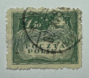 Sello Polonia 1,50 - Edición temprana - Verde años 20 (usado) X29_12 - Imagen 1 de 2