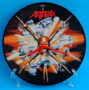 ANTHRAX CLOCK Vinyl Record Upcycled Picture Disc Pic 12P191 10" Wall CLOCK - Picture 1 of 5