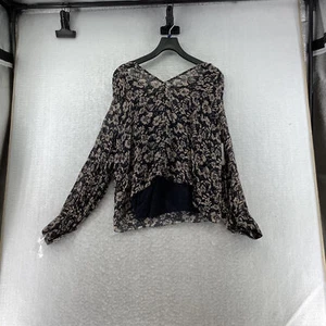Velvet by Graham & Spencer Women's  Black Floral Pullover Blouse Top Sz Large - Picture 1 of 7