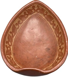 Handcrafted Terracotta Leaf Motif Bowl With Intricate Design - Picture 1 of 6
