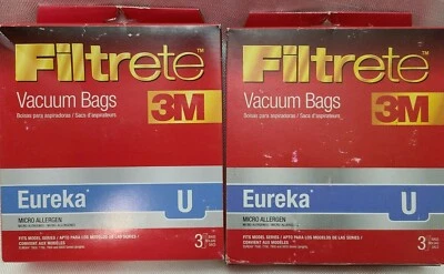 2 Boxes 3M Filtrete Eureka U 67714 Micro Allergen Vacuum Bags 6 Count - Image 1 of 4
