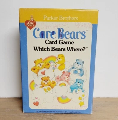 Vintage 1983 Care Bears Jogo de Cartas “Which Bears Where?” Parker Brothers COMPLETO - Imagem 1 de 4