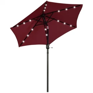 7.5/9/10/11FT Solar Patio Umbrella Market Table Umbrella for Garden, Deck, Pool - Picture 1 of 38