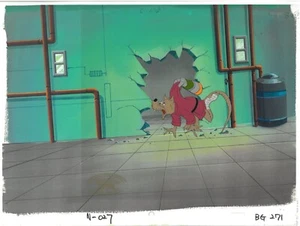 Splinter & Michelangelo of (TMNT) Turtles- Original Production Cel with MWS Seal - Picture 1 of 1