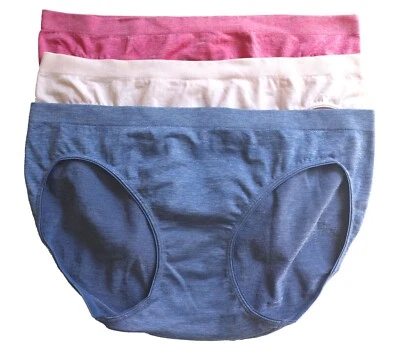 3 Jockey 2186 Blue Pink Red Smooth & Shine Seamfree Bikini Panties 7/L - Image 1 of 3