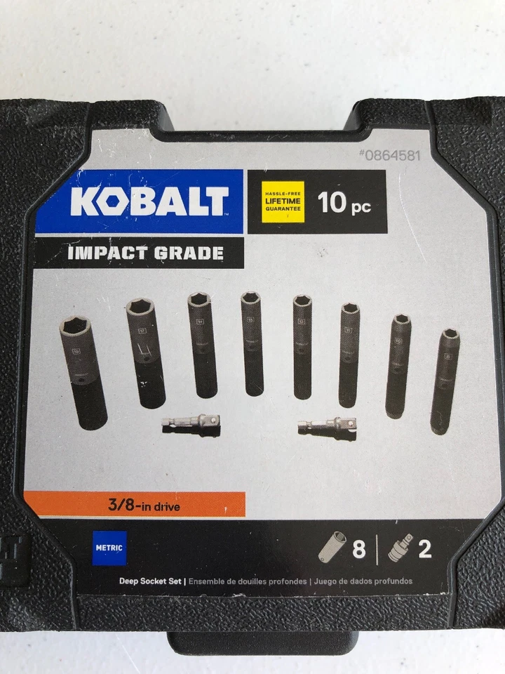 Metric 10-Piece 3/8-in Drive 6-point Deep Impact Socket Set With Case - Image 1 of 3