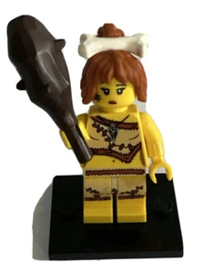 LEGO Cave Woman Series 5 minifigure mini figure Caveman W/ Club And Stand - Picture 1 of 4