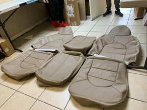 Para Ford F250 1998 1999 F350 F450 F550 Lariat doble cabina cubierta de asiento súper resistente bronceado - Imagen 1 de 12