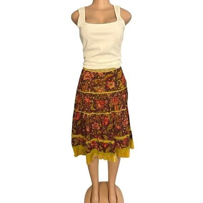 Falda midi boho floral en capas talla 4 Cynthia Steffe para mujer  Foto 1 de 4