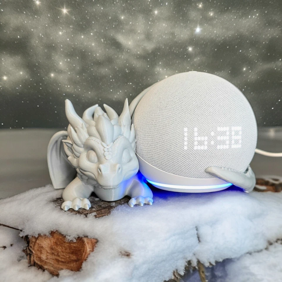 Handgefertigter Drachen Halter für Amazon Alexa Dot 5. Generation - Bild 1 von 3