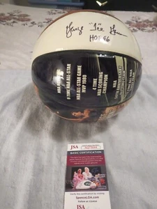 GEORGE GERVIN SIGNED BASKETBALL, PHOTO & STATS. JSA COA,THE ONLY 1 ON EBAY - Picture 1 of 9