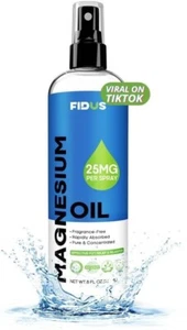 100% Pure Magnesium Oil Spray - Big 8 Fl Oz Topical Magnesium Chloride for Feet - Picture 1 of 8