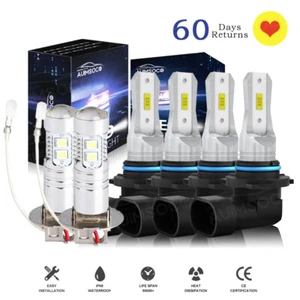 1997 1998 1999 2000 For GMC C1500 C2500 C3500 White Headlight Bulbs+H3 Fog Light - Picture 1 of 18