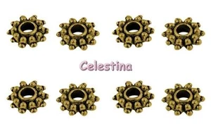 30 x 9mm Antique Gold Rondelle Spacer Beads Bobbly Flower Circle Bead - SP102 - Picture 1 of 1
