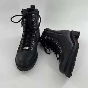 Milwaukee Leather Ankle Boots Womens 7.5 C Motorcycle Lace Up Double Side Zip Up - Picture 1 of 20