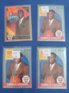 Lot Of Four 1990-91 Derrick Coleman Rookie Cards: 3 NBA Hoops & 1 Skybox - Picture 1 of 1