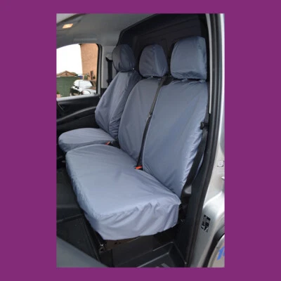 Mercedes-Benz Vito Van 2015+ Tailored Waterproof Grey Front 3 Seat Covers - image 1 of 2