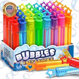 32 Pcs 8 Colors Neon Bubbles Party Favors for Kids, Mini Star Bubble Wand Bulk i - Picture 1 of 7