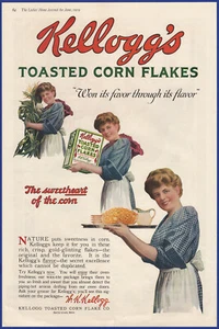 Vintage 1919 KELLOGG'S Toasted Corn Flakes Frühstück Müsli Ephemera Druck Anzeige - Bild 1 von 1