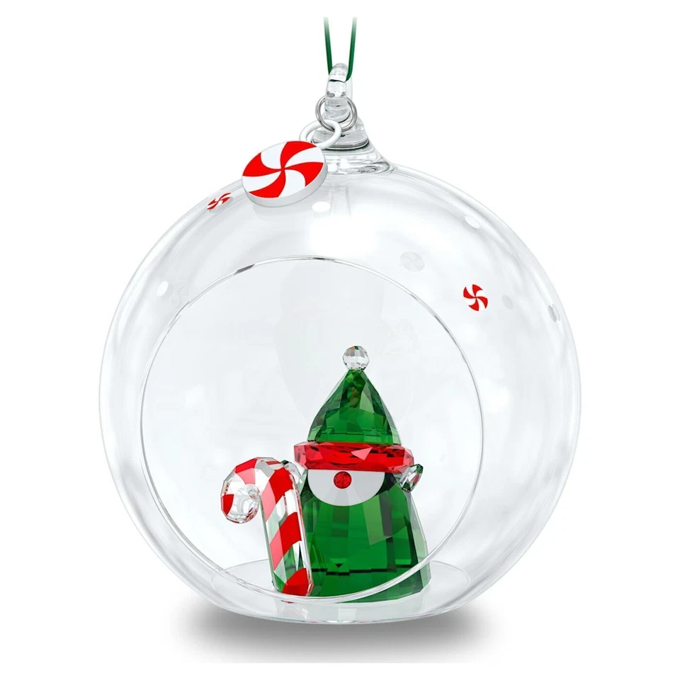 Swarovski Holiday Cheers Santa’s Elf Ball Christmas Crystal Ornament 5596383