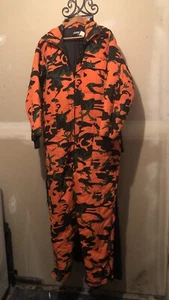 Vintage SAFTBAK Hunting Overall Orange Camo XL Made In USA - Picture 1 of 5