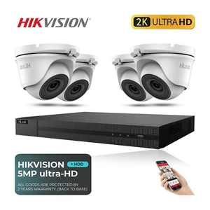 HIKVISION 5MP CCTV SYSTEM 4CH DVR HD DOME KAMERA WEISS NACHTSICHT OUTDOOR KIT - Bild 1 von 19