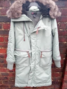 ABRIGO PARKA CON CAPUCHA DIESEL MUJER VERDE PÁLIDO TALLA 10 PEQUEÑO - Imagen 1 de 4