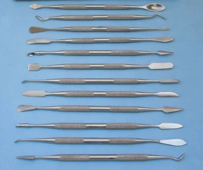 BLUE SKY 12PC Stainless Steel Wax Carvers Carving Sculptor Dental Probes Pick Tool Set UK