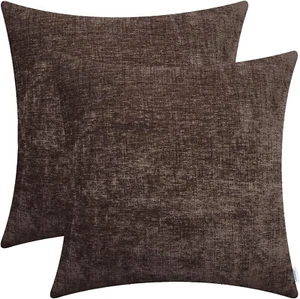 2 pack Chenille Throw Pillow Covers Cases 18" Couch Sofa Home Decoration Coffee - Picture 1 of 7