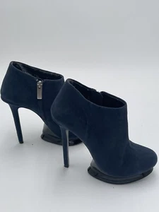 DOLCE VITA Navy Blue Suede Ankle Booties Stiletto Heels Shoes Platform Size 7.5M - Picture 1 of 12
