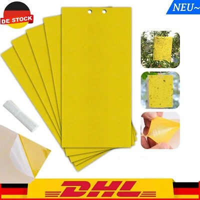 100X Gelbtafeln-Gelbsticker Leimfalle Insektenfalle Fruchtfliegenfalle Blattlaus - Bild 1 von 4