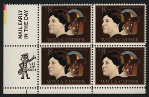 #1487 8c Willa Cather, Zip Block [LL] **ANY 5=FREE SHIPPING** - Picture 1 of 1