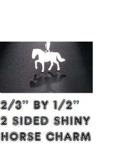 Small HORSE CHARM On 925 Sterling Silver Snake 20" necklace women men gift - Picture 1 of 6