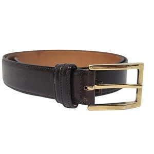 Cinturón de cuero con brida italiana Trafalgar para hombre talla 42 marrón oscuro hebilla dorada EE. UU. - Imagen 1 de 18