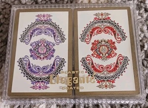 Vintage 70's Stancraft NU-VUE Plastic Coated Playing Cards USA Two Full Decks - Picture 1 of 4