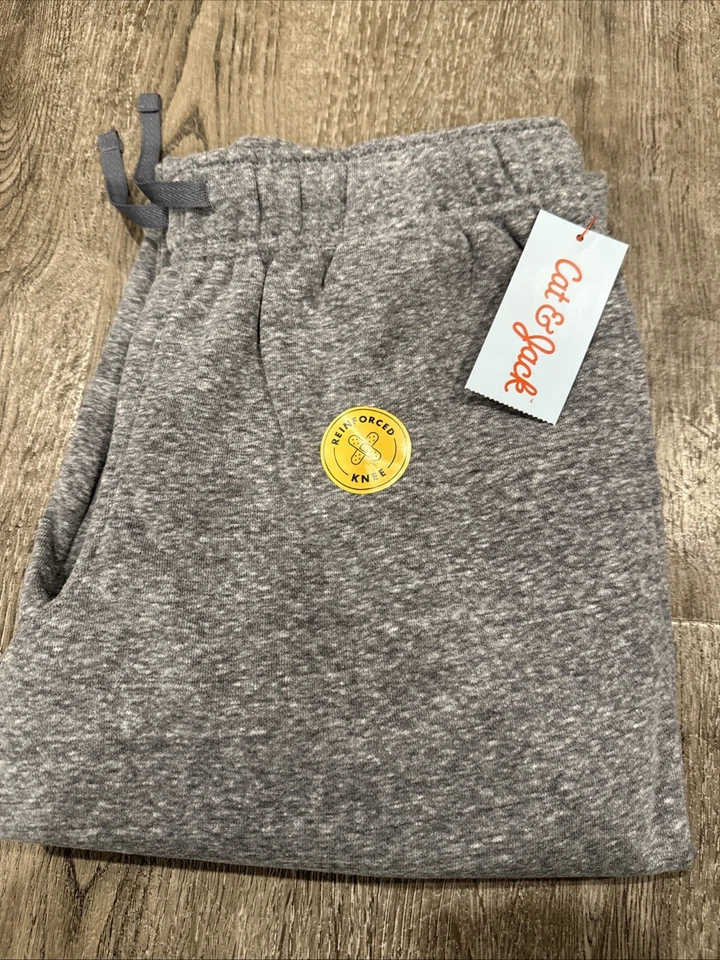 New Cat & Jack Boy's Gray Jogger Sweatpants Size XXL (16/18) Drawstring Fleece - Image 1 of 1
