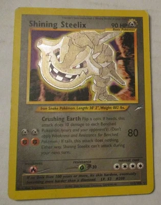 Pokemon TCG Neo Destiny Shining Steelix 112/105 Secret Rare Holo Card 2000 - Image 1 of 4