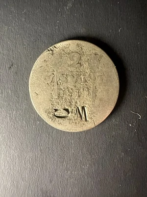 MONEDAS DE PLATA REALISTAS DE 2 REALES CARACAS VENEZUELA 1819 Foto 1 de 2