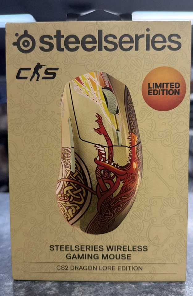 SteelSeries - CS2 Dragon Lore Aerox 3 Mouse Counter Strike Limited Edition NEW - Image 1 of 1