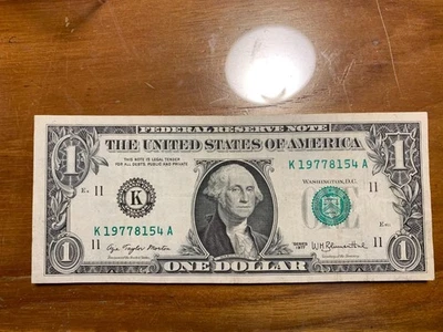 1977 FRN $1 Dollar, Birthday, Date & Serial Number Very Scarce Nice SKU#37616 - Image 1 of 2