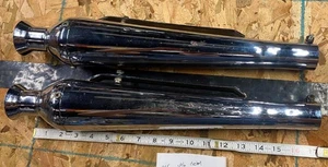 Vtg Cocktail Shaker mufflers Slip on Old Skool Trumpet Triumph Chopper 1 1/2 PR! - Foto 1 di 17