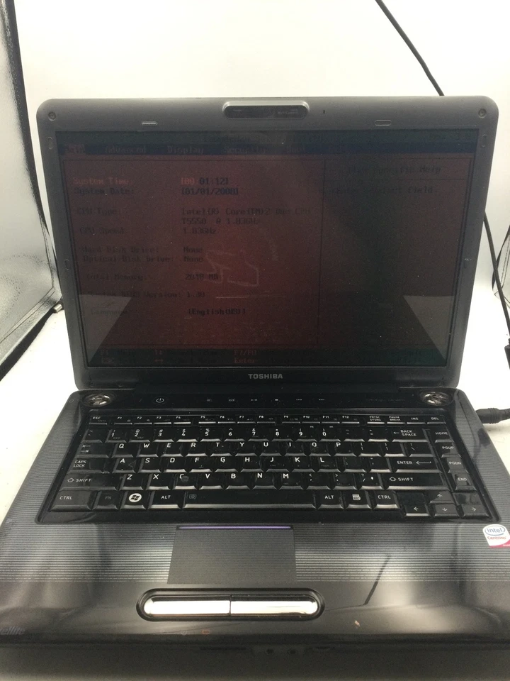 TOSHIBA A305-A6837 - BOOTS TO BIOS - BAD LCD - INTEL CORE 2 DUO -2GB RAM-READ-BB - Image 1 of 4