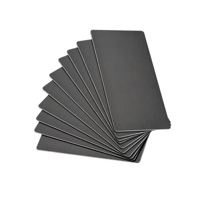 Blank Metal Business Card 80mmx40mmx0.8mm Anodized Aluminum Plate Black 15Pcs - Image 1 of 4