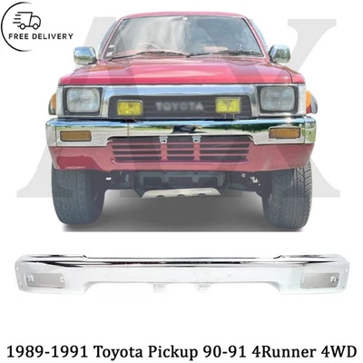 Barra frontal parachoques acero cromado para camioneta Toyota 90-91 1989-1991 4Runner 4x4 Foto 1 de 4