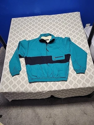 Chaqueta cortavientos vintage Brooks Brothers azul verde para hombre grande de nailon Corea Foto 1 de 4