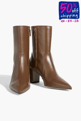 RRP€590 STUART WEITZMAN Leather Ankle Boots US9.5 UK7 EU40 Brown Made in Spain - Image 1 of 4