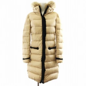 Lanvin on blue en Bleu down coat long length hood fur outer 36 S beige AN19 Used - Picture 1 of 9
