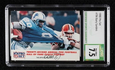 1990 Pro Set Barry Sanders Felix Wright Second Place Color Feature CSG 7.5 HOF - Image 1 of 2