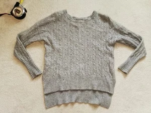 N Peal real cashmere Jumper Sweater Pullover S 6/8/10 grey cushion teddy craft - Picture 1 of 12