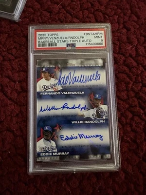 2025 Topps Murray, Randolph, Valenzuela бейсбольные звезды тройной авто 4/5 - Изображение 1 из 2